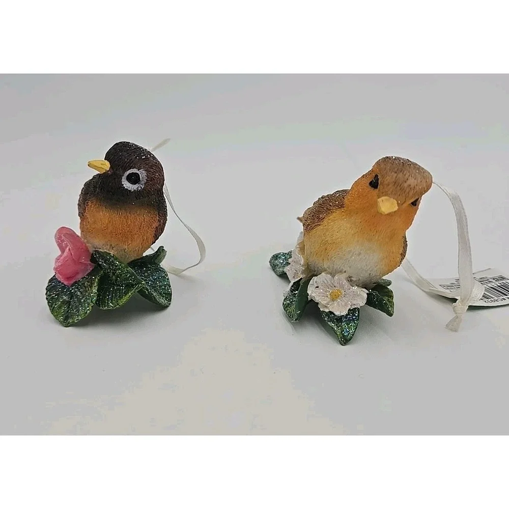 Kurt Adler Santas World Holiday Vtg 2‎ Bird Ornaments